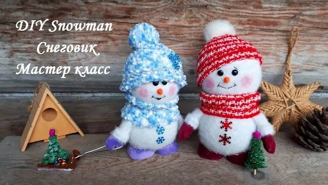 DIY Snowman\Снеговик - своими руками! Очень легко и просто, сшить своими руками новогоднюю игрушку! смотреть онлайн