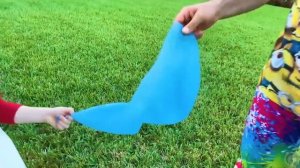 Stacy and dad play fun games outdoor