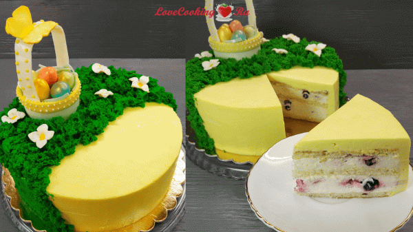 Пасхальный ТОРТ - бисквитные коржи с шоколадным крем-муссом и смородиной | LoveCookingRu