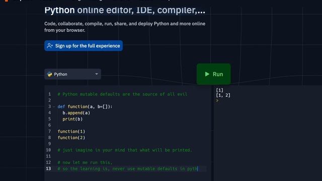 Python Interview questions : Never use mutables as default during function definition #python смотреть онлайн