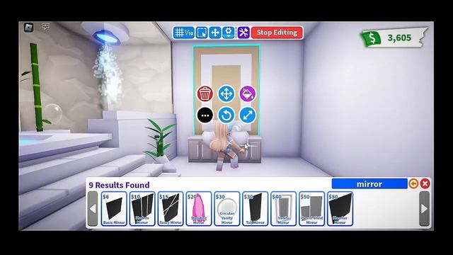 Adopt Me! Aesthetic Dream Bathroom | Futuristic House |Speed Build Design & Ideas | Part 2