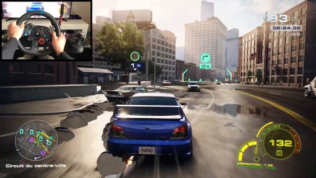 NFS Unbound Race Subaru Impreza WRX STI - Logitech g29 gameplay смотреть онлайн