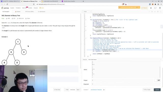 Terrible LeetCode in Kotlin: #543 Diameter of Binary Tree смотреть онлайн