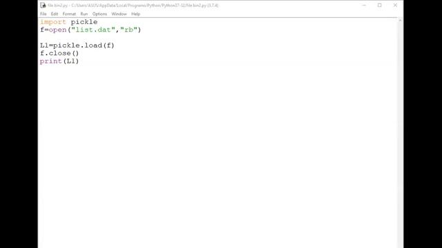 binary file dump(), load() смотреть онлайн