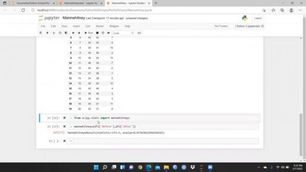 Mann Whitney U Test Using Python(mann whitney u test)(python)(non parametric test)