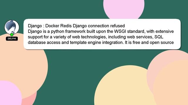 Django : Docker Redis Django connection refused смотреть онлайн