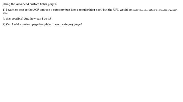 Wordpress: How to use categories in the URL with Advanced Custom Fields? смотреть онлайн