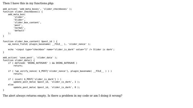 Wordpress: Edit Post custom options not working смотреть онлайн