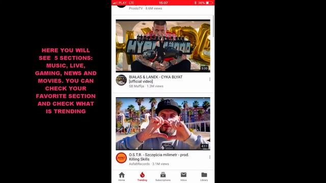HOW TO CHECK TRENDING VIDEOS ON YOUTUBE APP MUSIC, GAMING, LIVE, NEWS, MOVIES IOS смотреть онлайн