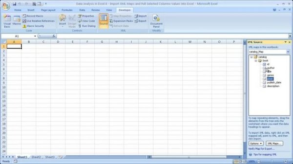 Data Analysis in Excel 8 - Import XML Maps and Pull Selected Columns Values into Excel