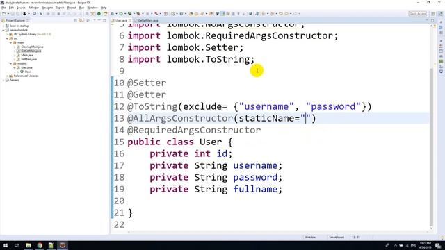 11.StaticName trong các annotation Constructor của project lombok java смотреть онлайн