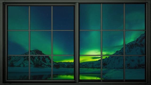 Fake Window Aurora Night (Projector) | Relaxing Music | Calming, Ambience, Aurora Borealis смотреть онлайн