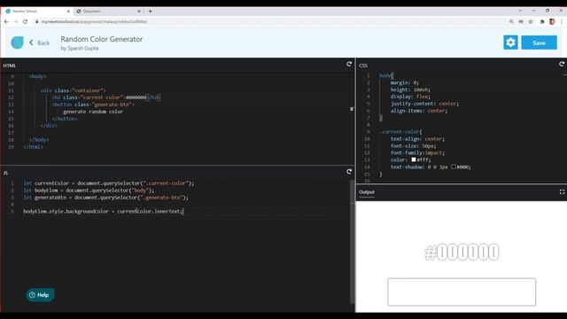 Random Color Generator Using JavaScript Web Development Series Mini Project | Newton School смотреть онлайн