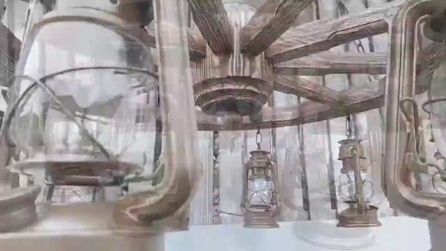 Люстра колесо керосиновая лампа STD Light смотреть онлайн