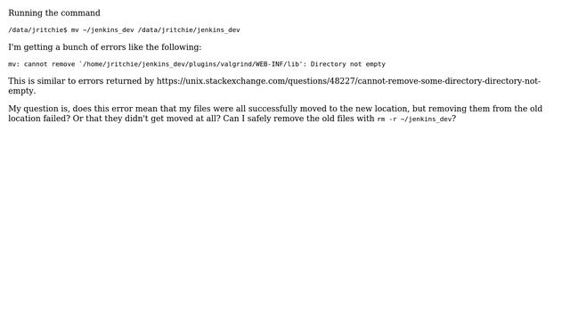 mv: cannot remove directory: Directory not empty смотреть онлайн