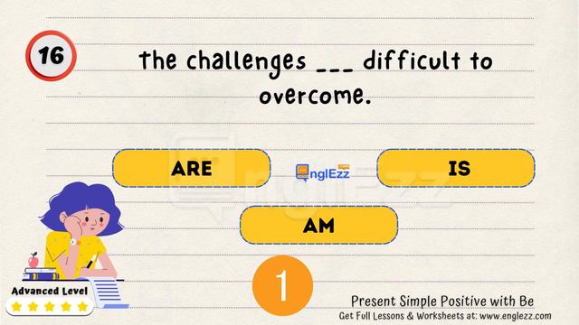 🍎 Present Simple Tense Positive Advanced Quiz ⏲️ Verb to Be Grammar Quiz। English Grammar Test смотреть онлайн