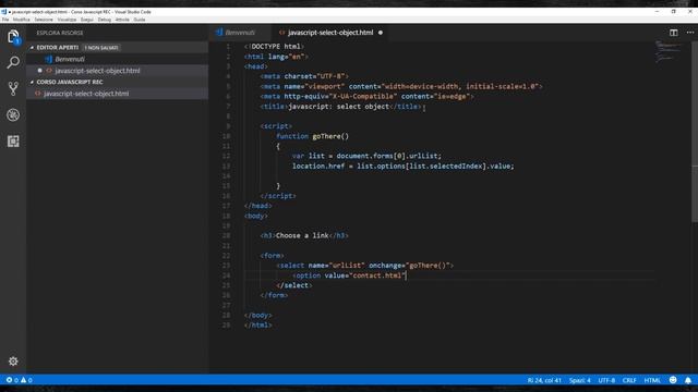 javascript: oggetto select смотреть онлайн