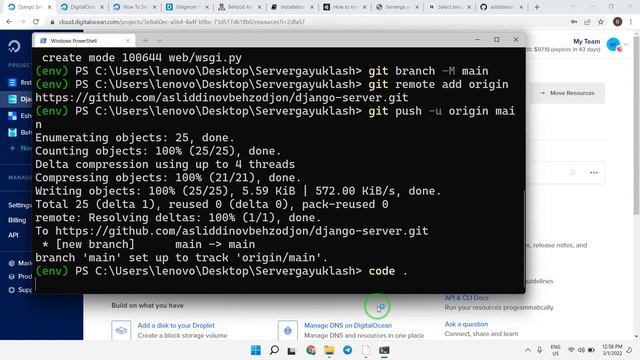 Django Loyihani pullik serverga yuklash (Digital Ocean) | Deploy django on Digital Ocean смотреть онлайн