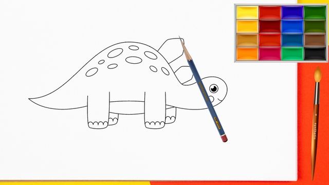 КАК НАРИСОВАТЬ ДИНОЗАВРА Урок рисования для детей How to draw dinosaurs СТЕГОЗАВР смотреть онлайн