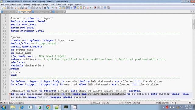 Oracle Statement Level Triggers Session 1 смотреть онлайн