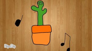 Кактус танцует под музыку