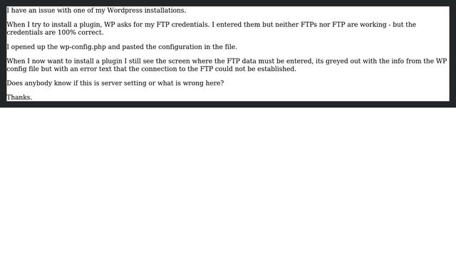 Wordpress: Plugin installation not possible / FTP credentials in WP-config смотреть онлайн