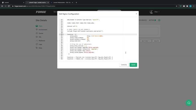 Laravel Websockets on Forge: Nginx reverse proxy (6/7) смотреть онлайн
