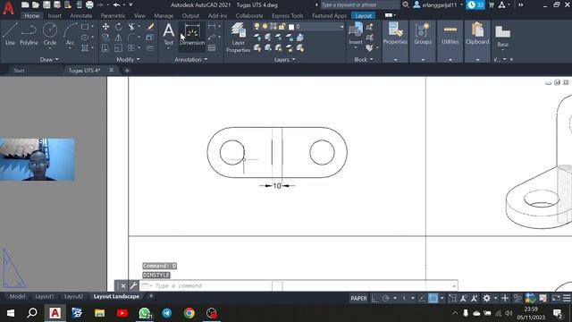 3 main views of american projection AutoCAD смотреть онлайн