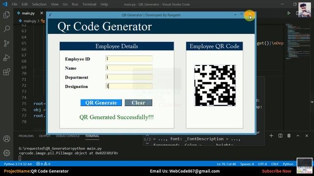 How to Create QR Code Generator in Python | Complete GUI python tutorial in Hindi #Part3 смотреть онлайн