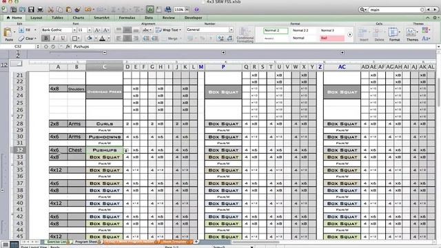 PT Fitness Excel Workout Template from Excel Training Designs смотреть онлайн
