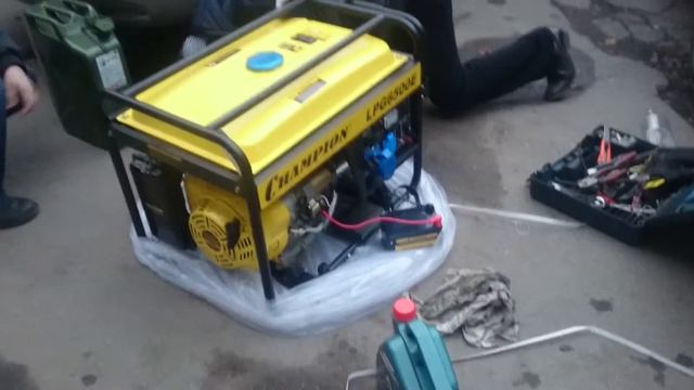 Генератор Чемпион Champion LPG6500E бензин-газ первый пуск смотреть онлайн
