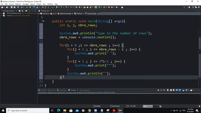 Java program - Print a diamond shape pattern смотреть онлайн