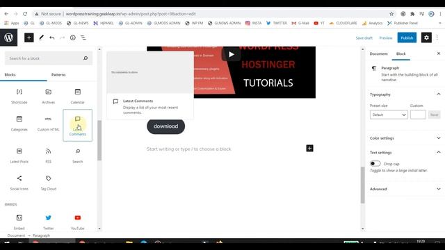 HOSTINGER + WORDPRESS TUTORIAL | PART 2 - WP Categories, WP Posts, WP Builder Blocks & Publish смотреть онлайн