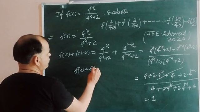 if f(x) = 4^x/4^x+2 evaluate f(2/40)+f(2/40) + ------- + f(39/40) - f(1/2) | Jee Advance 2020 смотреть онлайн