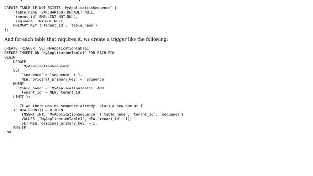 Databases: Concurrency when simulating autoincrement with triggers on MySQL смотреть онлайн
