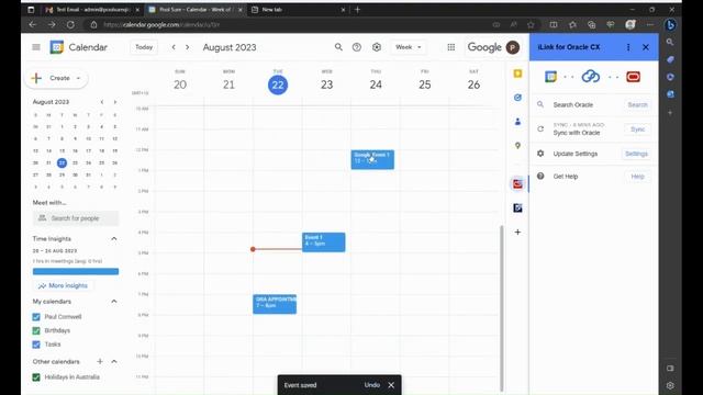 Add Google Event to Oracle Calendar in Real Time смотреть онлайн