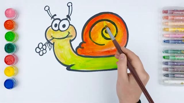 How to draw cartoon Snail drawing and paint 2019 смотреть онлайн