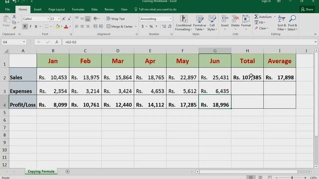 Microsoft Excel 2016 Basic Course - Copying a Formula into Adjacent Cells смотреть онлайн