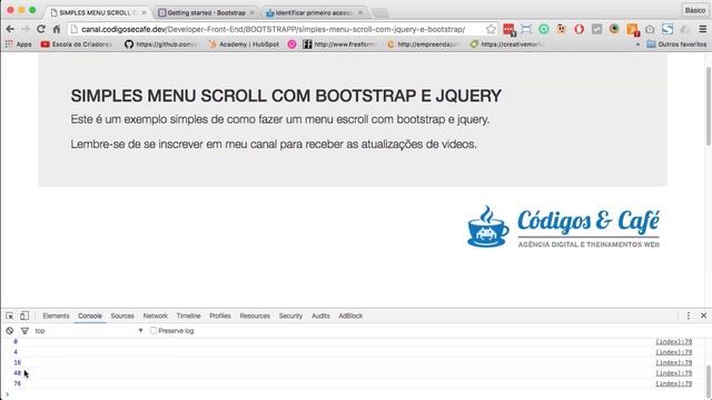 SIMPLES MENU SCROLL COM BOOTSTRAP E JQUERY - BOOTSTRAP #1 смотреть онлайн