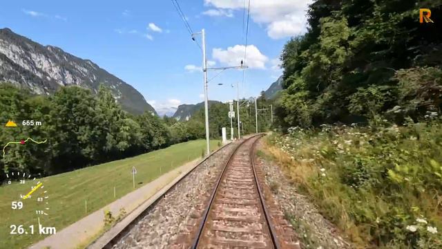 Cab Ride Golden Pass - Montreux - Interlaken Part 2 (BLS To Interlaken, Switzerland) 4K