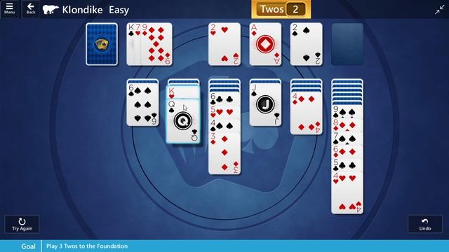 Star Club | Klondike | Easy I - Clear 3 Twos from the board | Microsoft Solitaire Collection смотреть онлайн