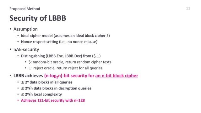 AES-LBBB: AES Mode for Lightweight and BBB-Secure Authenticated Encryption смотреть онлайн
