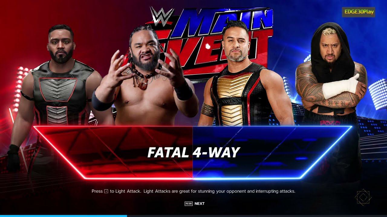 WWE2K24 Elimination Fatal 4-Way Match The Bloodline смотреть онлайн