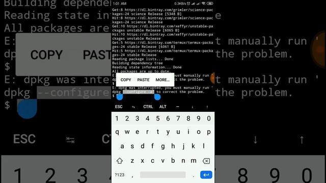 Termux dpkg --configure problem solve.| dpkg Error solve смотреть онлайн