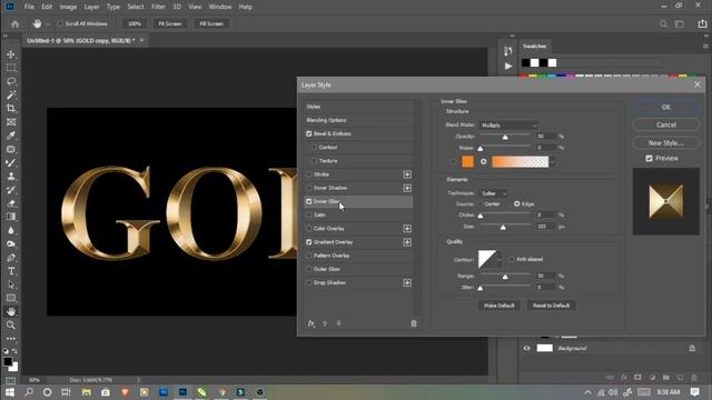 Gold Text Effect Photoshop Tutorial смотреть онлайн