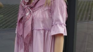 Платок шерстяной с шелковой бахромой "Июль", вид 3