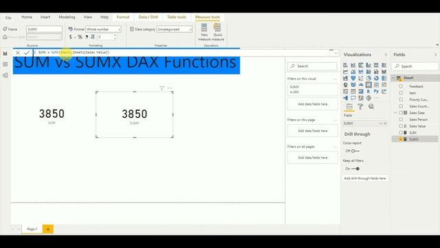 SUM vs SUMX DAX Functions in Power BI – Simple Example смотреть онлайн