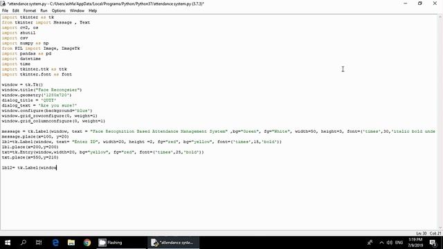 Attendance Management System using Face Recognition in python part-1 смотреть онлайн