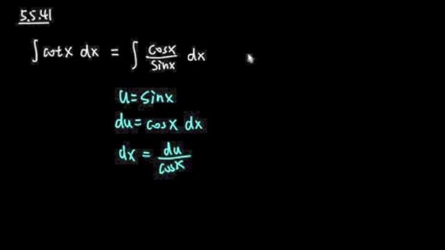 integral of cot(x), calculus u-substitution смотреть онлайн