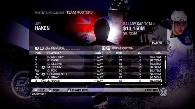 NHL 09 Great Britain Overall Player Ratings смотреть онлайн